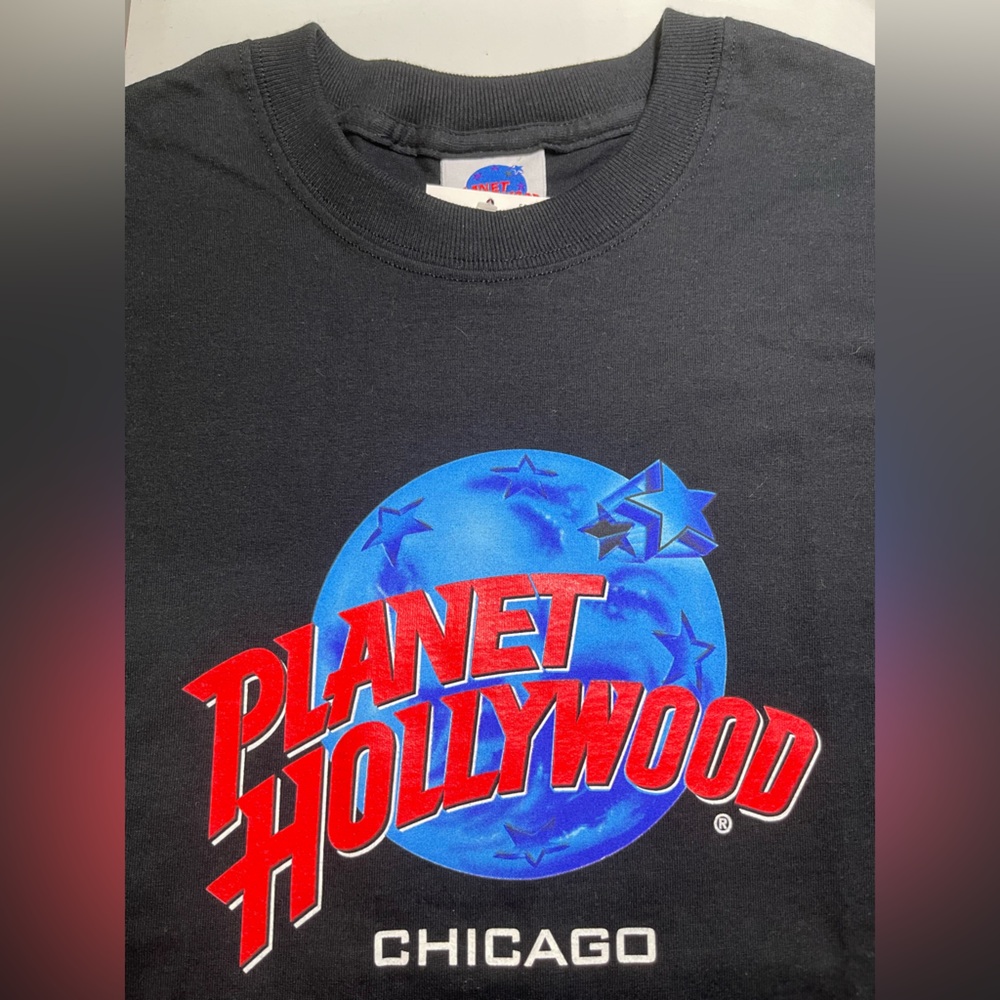 Planet Hollywood T Shirt Mens XL Adult Black Vintage 90s Chicago USA NEW